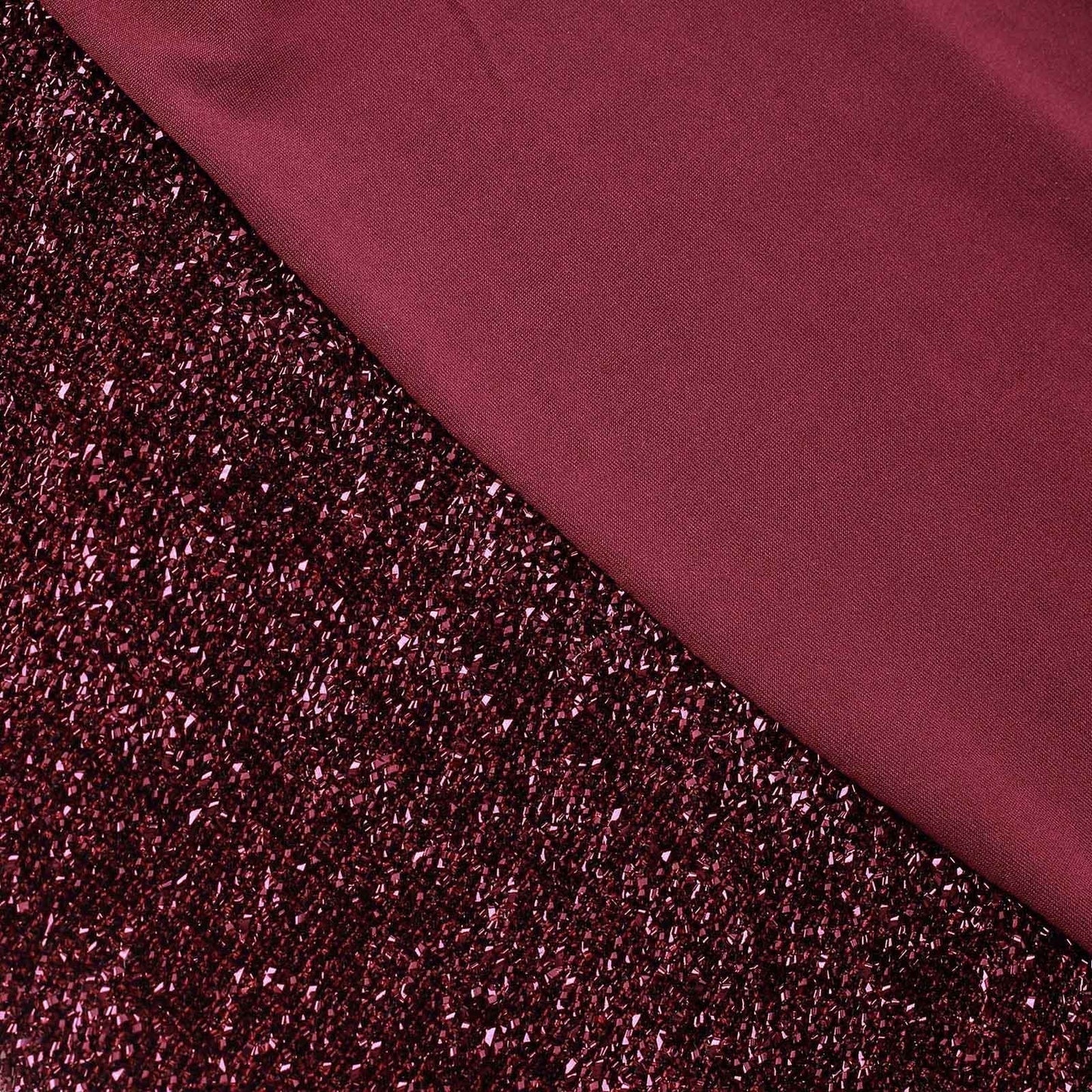 Spandex Chair Cover with Metallic Shimmer Tinsel Back for Banquet Chairs Burgundy - Fitted Slipcover - Linen Luxes