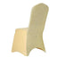 Spandex Chair Cover with Metallic Shimmer Tinsel Back for Banquet Chairs Champagne - Fitted Slipcover - Linen Luxes