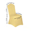 Spandex Chair Cover with Metallic Shimmer Tinsel Back for Banquet Chairs Champagne - Fitted Slipcover - Linen Luxes