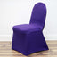 Spandex Chair Cover with Metallic Shimmer Tinsel Back for Banquet Chairs Purple - Fitted Slipcover - Linen Luxes