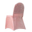 Spandex Chair Cover with Metallic Shimmer Tinsel Back for Banquet Chairs Rose Gold - Fitted Slipcover - Linen Luxes