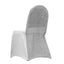 Spandex Chair Cover with Metallic Shimmer Tinsel Back for Banquet Chairs Silver - Fitted Slipcover - Linen Luxes