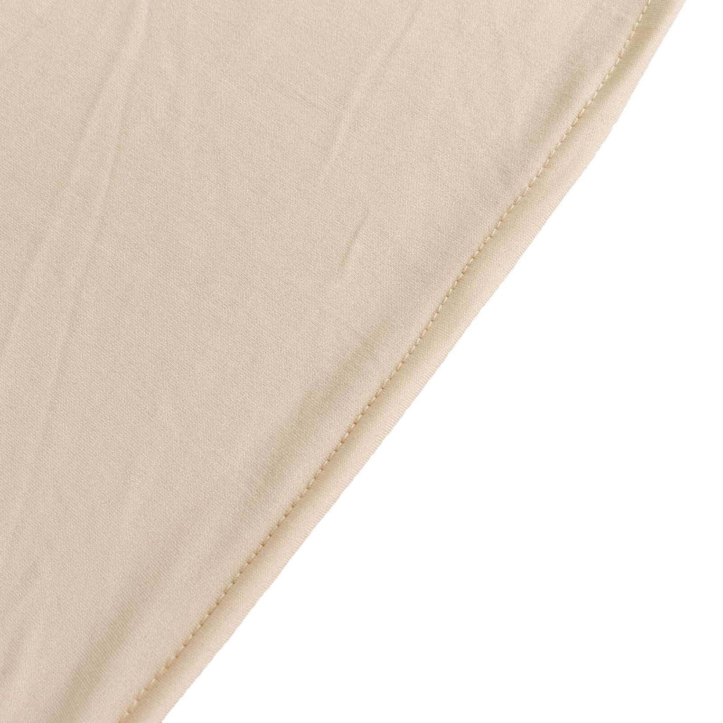 Stretch Spandex 48"x30" Rectangle Tablecloth Beige - Durable Form-Fitting Table Cover