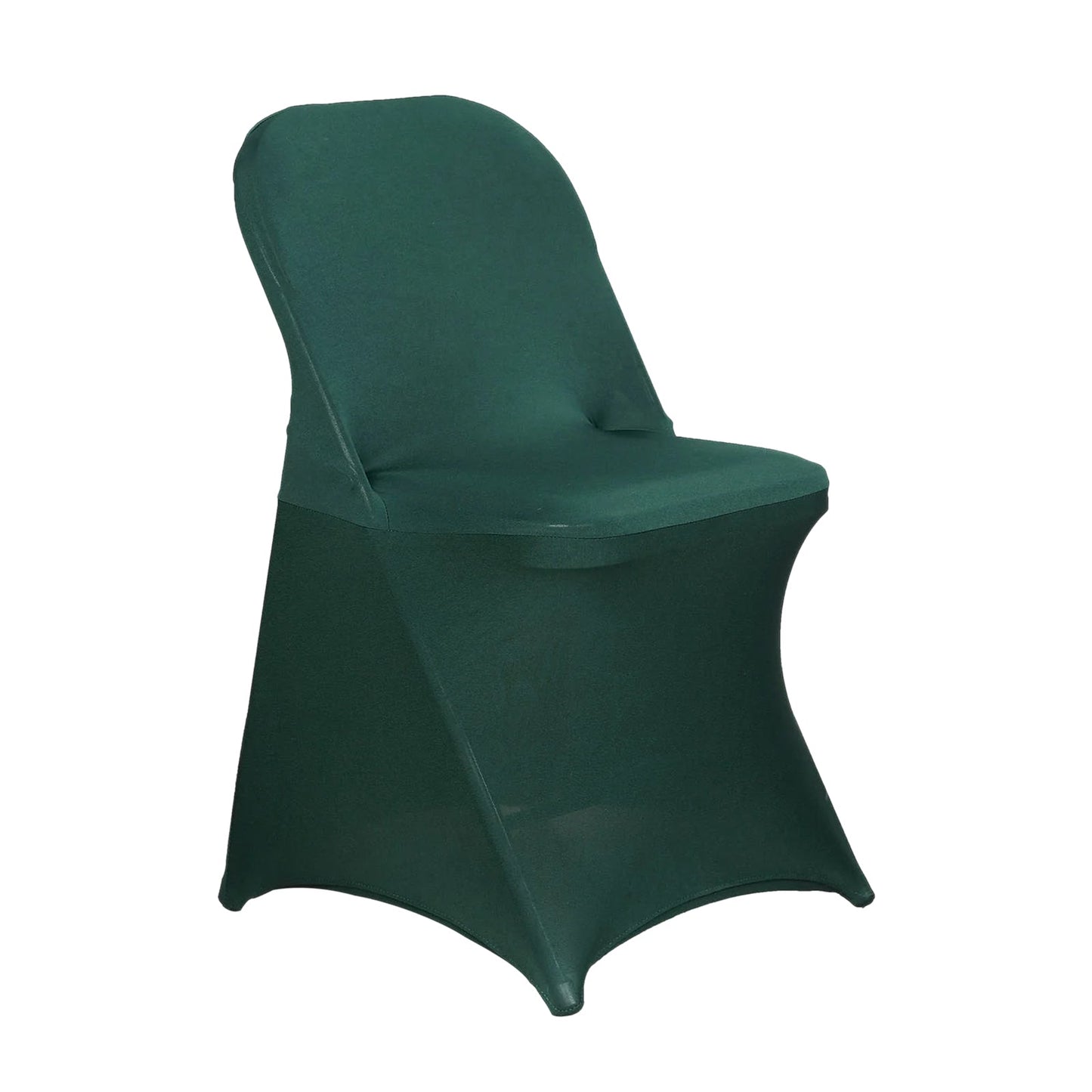 10 Pack Stretch Spandex Chair Covers Hunter Emerald Green for Folding Chairs - Durable 160GSM Fitted Slipcovers