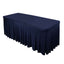 Spandex Rectangle 72"x30" Table Skirt Navy Blue with Wavy Skirt-Like Effect Table Cover