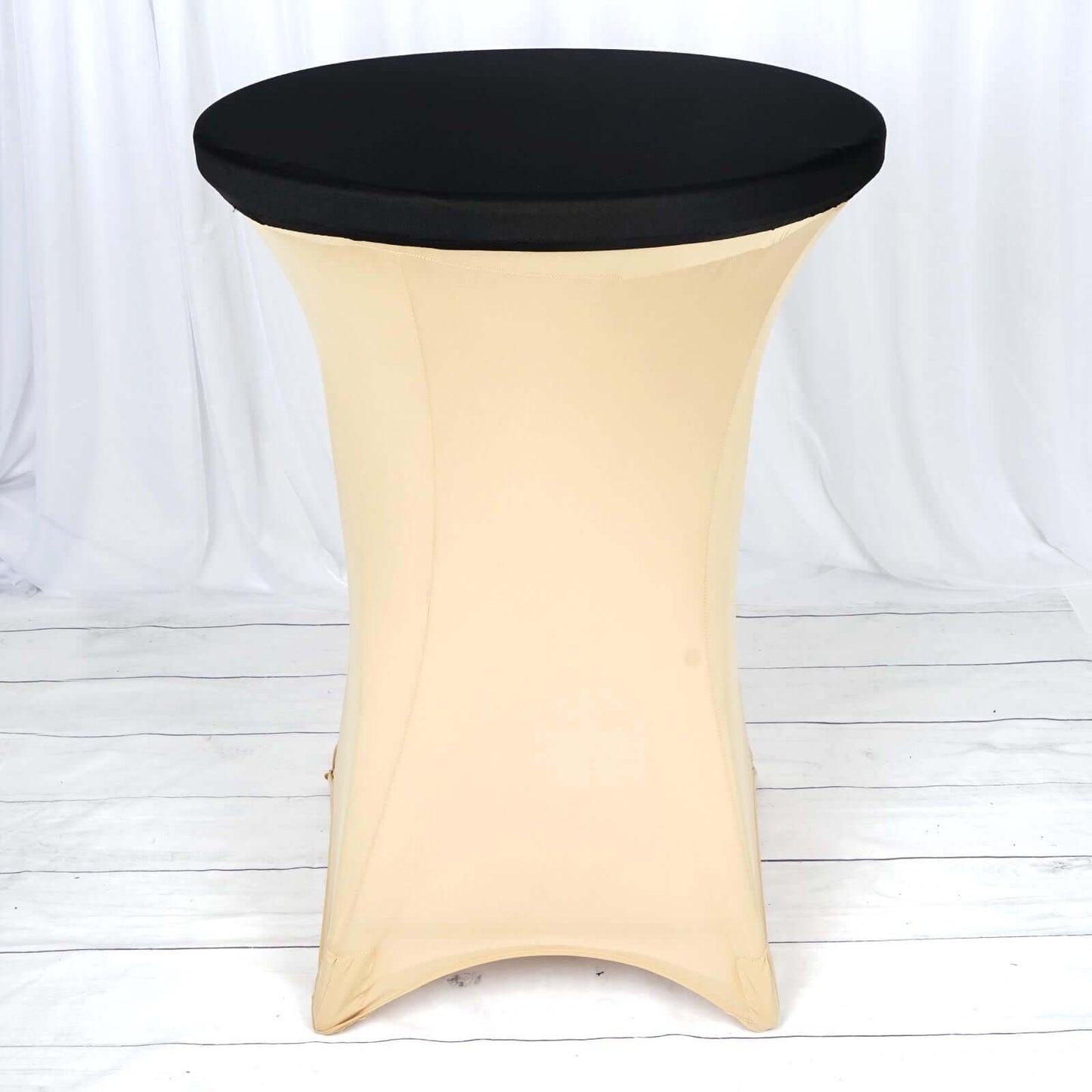 Spandex Table Top Cover Black Fitted Cocktail Topper - Wrinkle - Free Table Topper - Linen Luxes