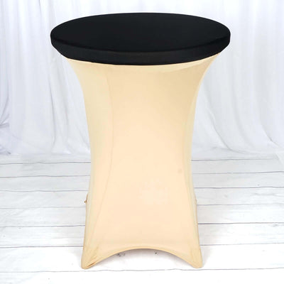 Spandex Table Top Cover Black Fitted Cocktail Topper - Wrinkle - Free Table Topper - Linen Luxes