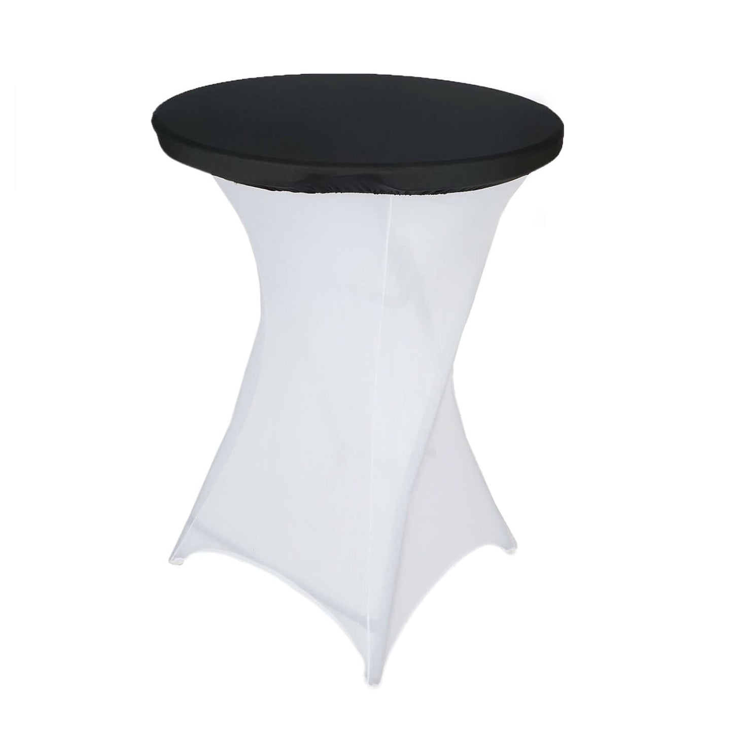 Spandex Table Top Cover Black Fitted Cocktail Topper - Wrinkle - Free Table Topper - Linen Luxes