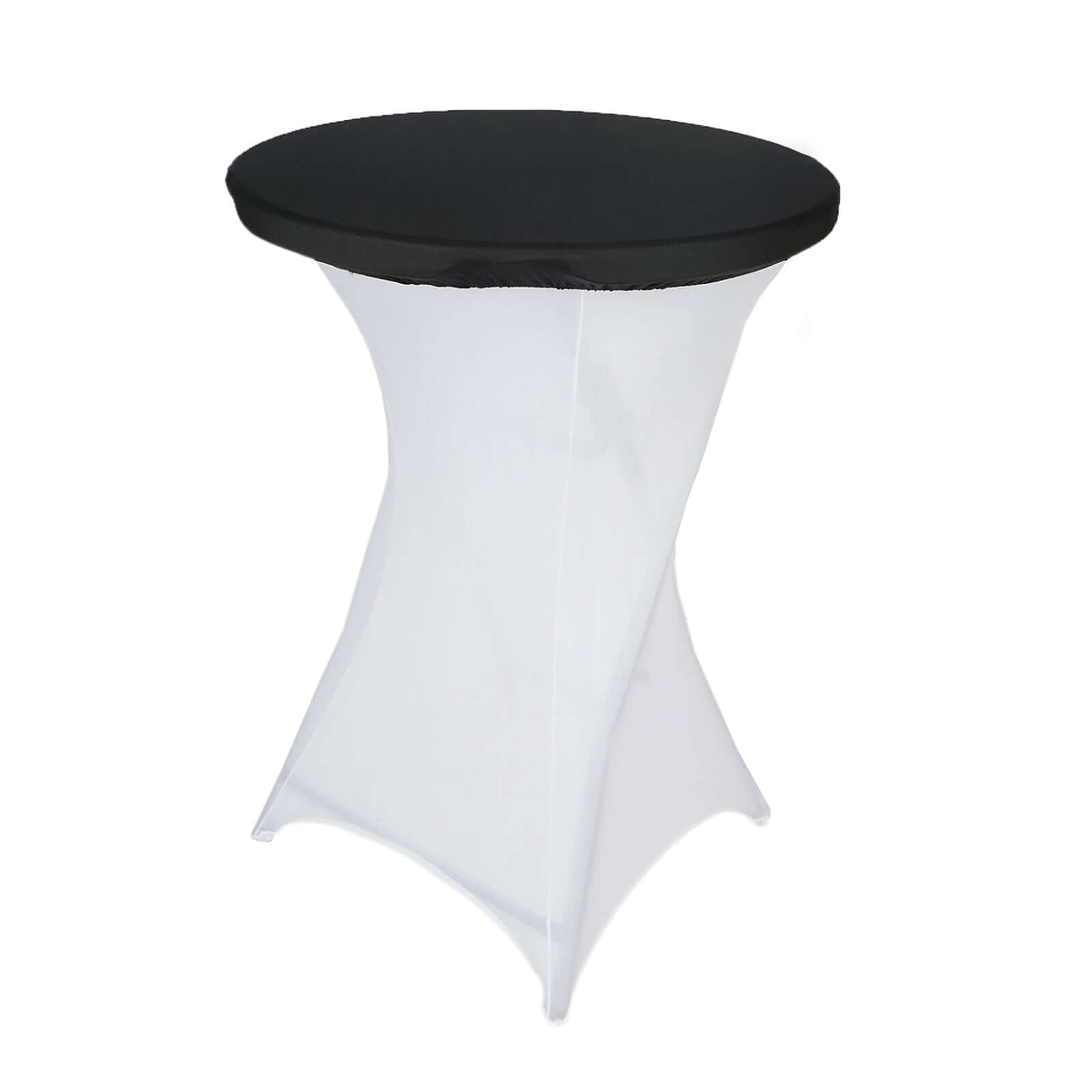 Spandex Table Top Cover Black Fitted Cocktail Topper - Wrinkle - Free Table Topper - Linen Luxes