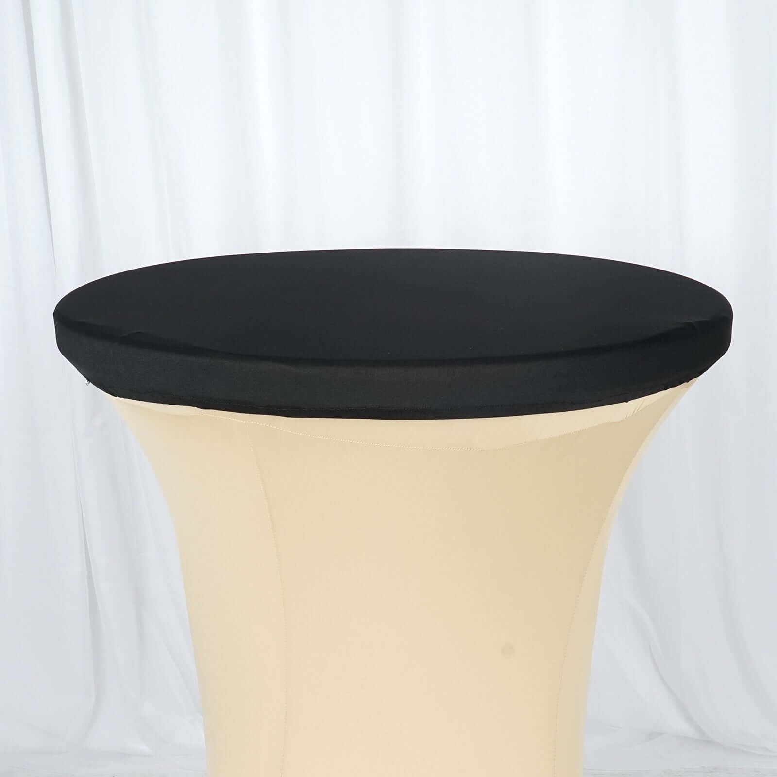 Spandex Table Top Cover Black Fitted Cocktail Topper - Wrinkle - Free Table Topper - Linen Luxes