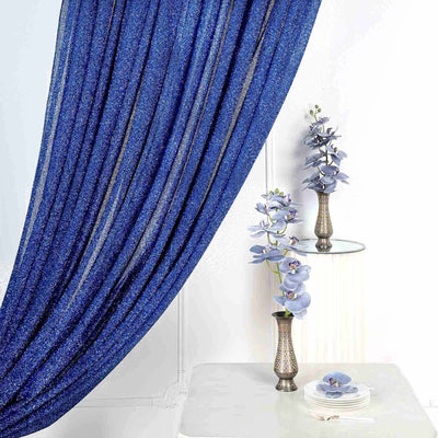 20ftx10ft Royal Blue Metallic Shimmer Tinsel Event Curtain Drapes, Backdrop Event Panel