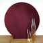 7.5ft Burgundy Metallic Shimmer Tinsel Spandex Round Wedding Arch Cover, 2-Sided Photo Backdrop