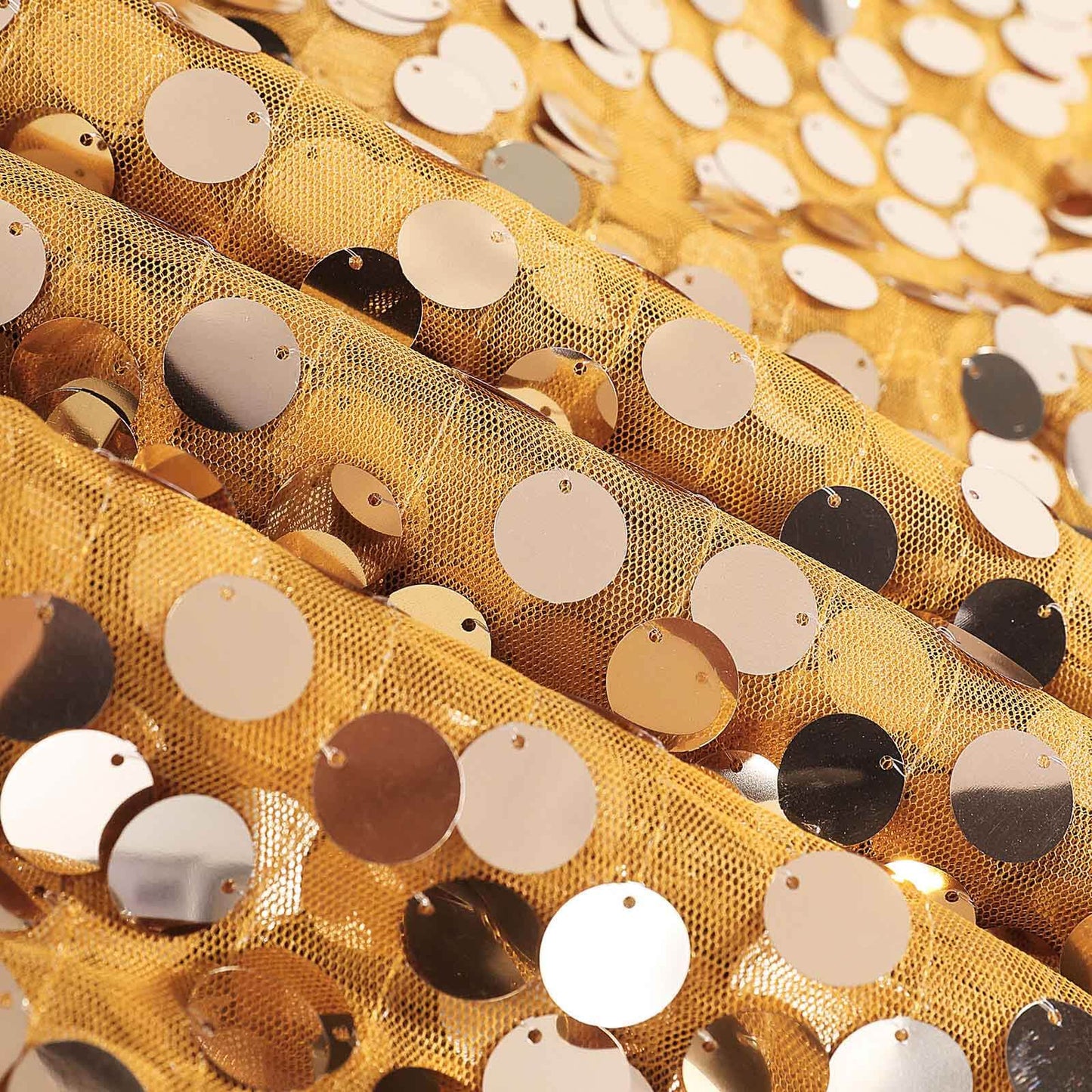 8ftx8ft Gold Big Payette Sequin Event Curtain Drapes, Backdrop Event Panel