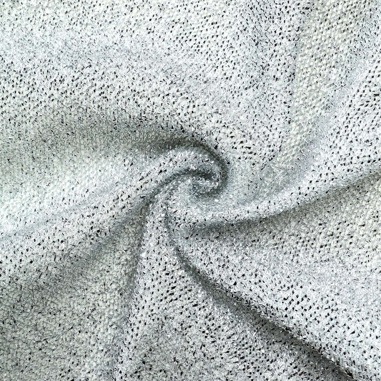 7.5ft Silver Metallic Shimmer Tinsel Spandex Round Wedding Arch Cover, 2-Sided Photo Backdrop