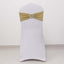 5 Pack Chair Sashes Shimmer Tinsel Spandex 5"x12" with Silver Rhinestone Buckles Champagne - Stylish Chair Bands