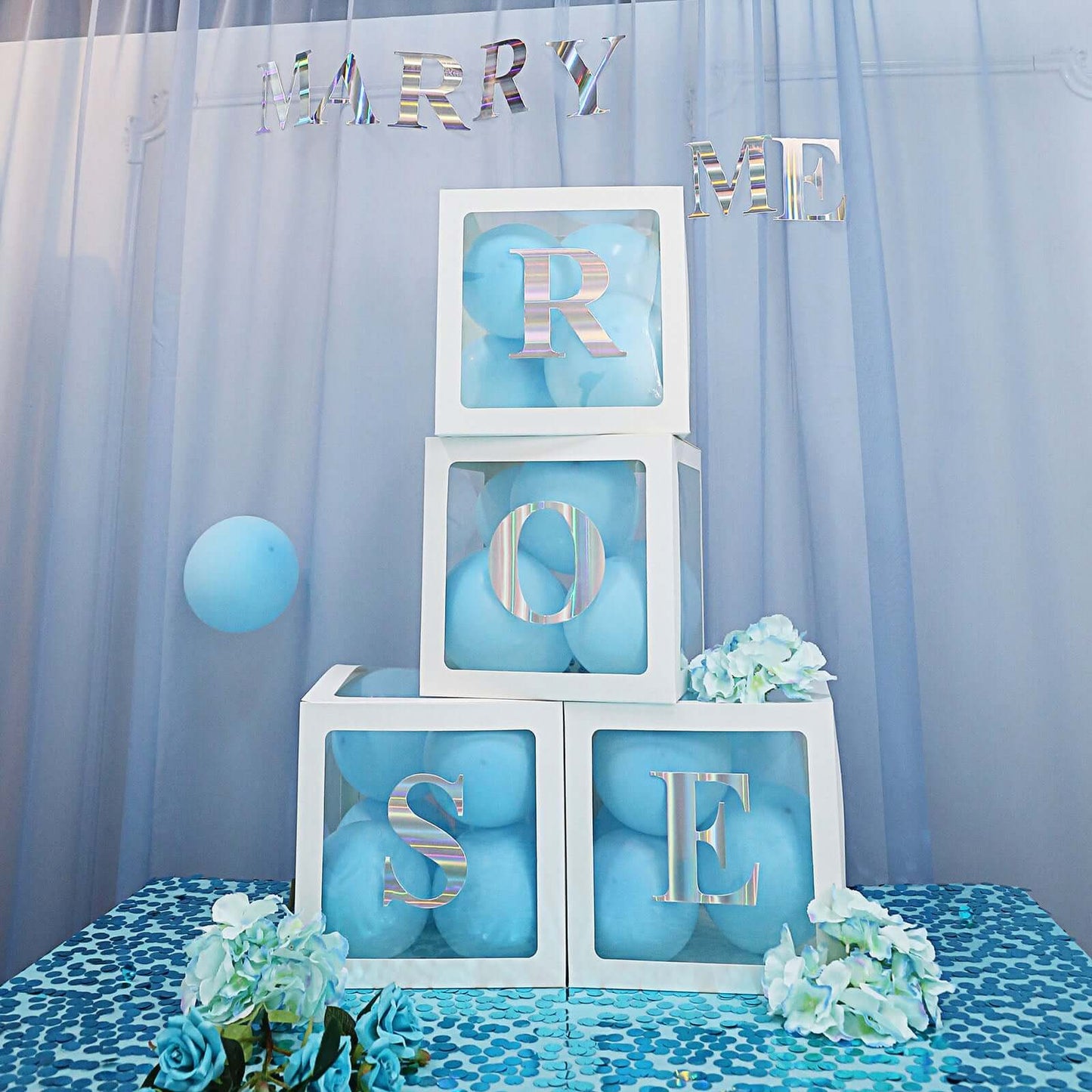 4 Pack 5" Iridescent Alphabet Stickers Banner, Customizable Stick on Letters - S