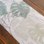Disposable Table Runner 11"x108" White with Green Monstera Palm Leaves Print - Non-woven Stylish Spring Summer Dining Decor