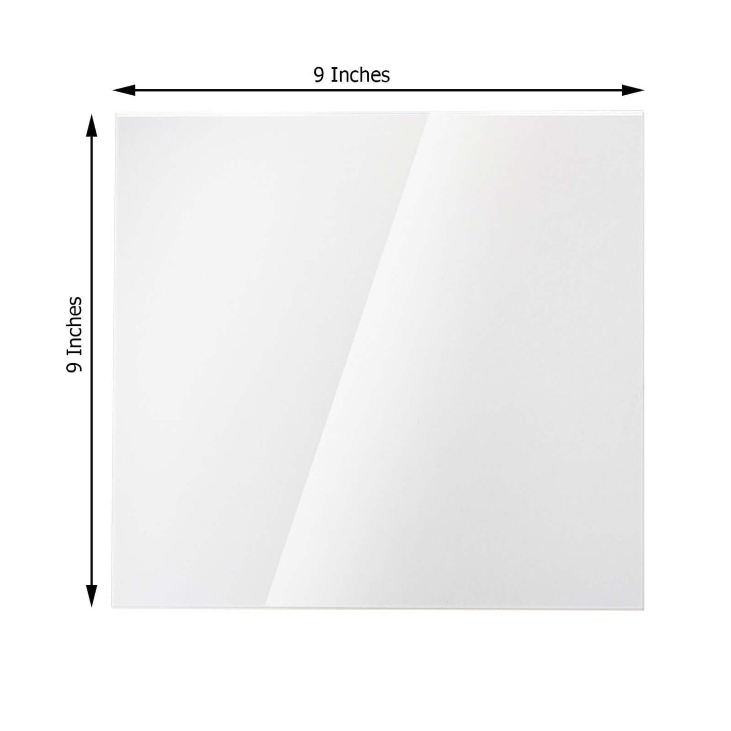 2-Pack Acrylic Plexiglass Sheets Top Plates Clear Square - Protective Film Coating 9" 3mm Thick