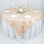 Taffeta 72"x72" Table Overlay Square Tablecloth Beige - 3D Leaf Petal Table Cover