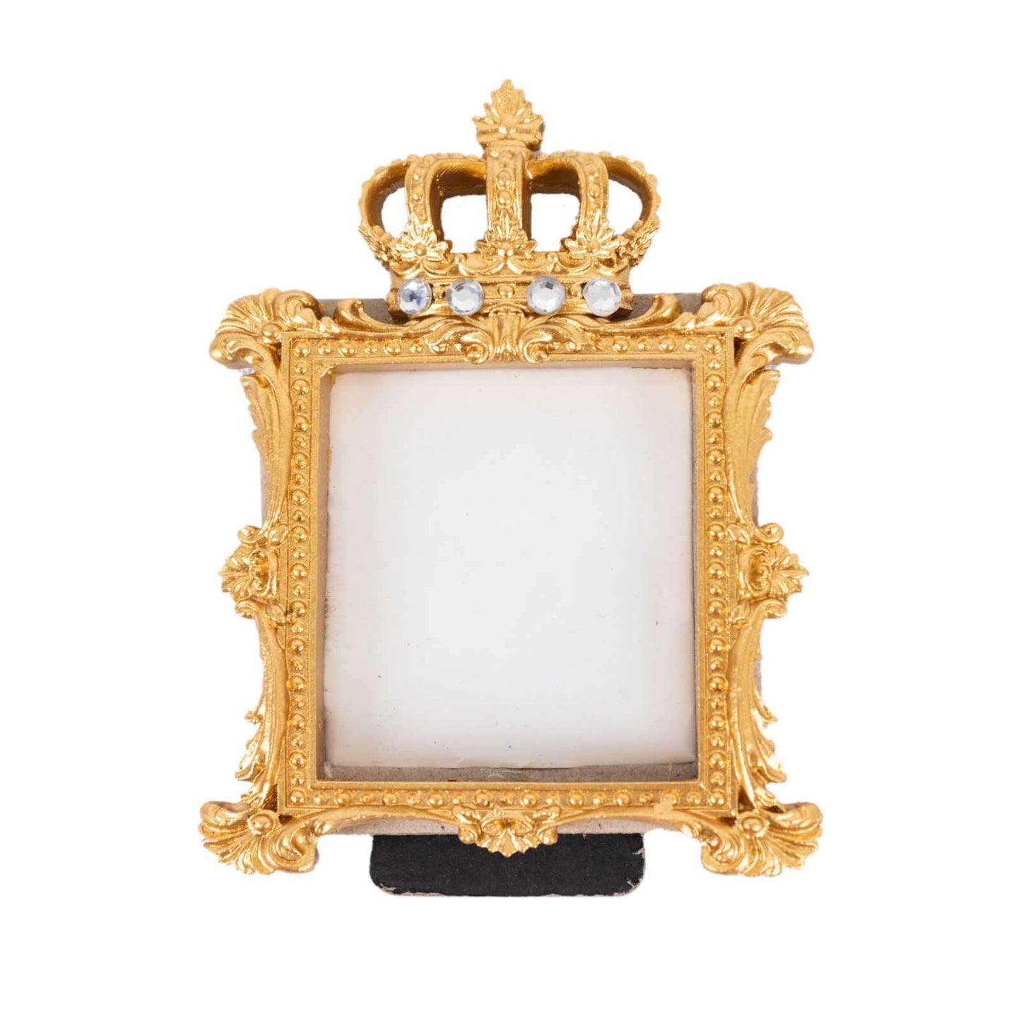 4-Pack Picture Frames Gold Resin Royal Crown Design Square - Baroque Wedding Place Card Holders & Party Favors 3.5"