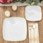 10-Pack Plastic 10" Square Dinner Plates in White with Gold Rim - Classy Disposable Lunch Party Plates for Weddings & Special Events