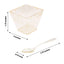 24-Pack Plastic Square Dessert Cups Clear with Gold Glitters - Disposable Snack Serving Bowls and Spoon Set for Parties, Events & Banquets 2oz
