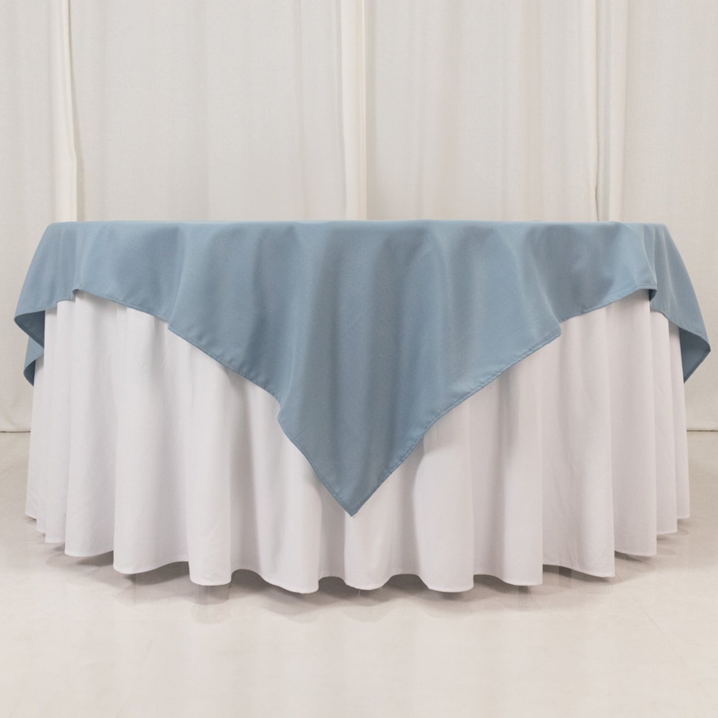 Premium Polyester 70"x70" Table Overlay Square Tablecloth Dusty Blue 220GSM Wrinkle-Resistant Table Cover