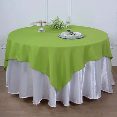 Polyester 70"x70" Table Overlay Square Tablecloth Apple Green - Wrinkle-Resistant & Durable Table Cover