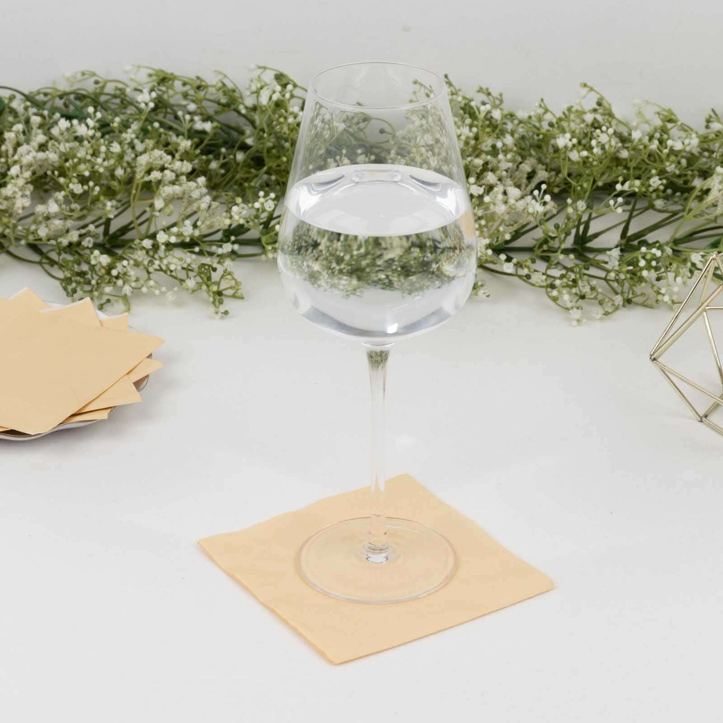 50-Pack Paper Beverage Napkins Beige - 2 Ply Disposable Soft 18GSM Cocktail Napkins 5"x5"