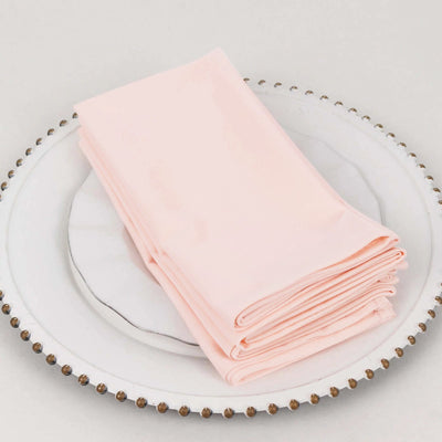 5 Pack Scuba 20"x20" Napkins Blush - Durable & Reusable Dinner Napkins