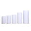 Set of 5 White Metal Cylinder Pillar Prop Stands For Wedding Aisle, Round Plinth Pedestal Display Boxes - 20",22",24",28",32"