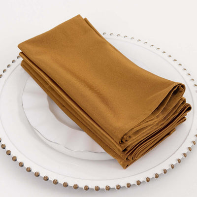 5 Pack Scuba 20"x20" Napkins Shimmer Gold - Dazzling Cloth Napkins for Casual or Fine Dining