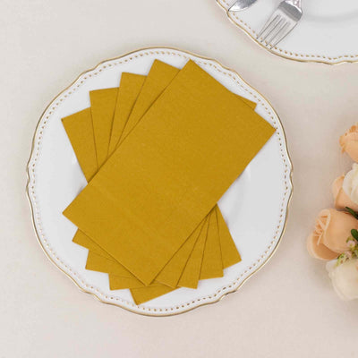 50-Pack Paper Napkins Gold - Soft Disposable 2-Ply Dinner Napkins for Weddings