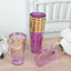 12-Pack Plastic Party Cups Transparent Purple with Gold Rim - Durable Disposable Tumblers for Drinks 17oz 5.5"
