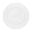10-Pack Plastic 11" Round Dinner Plates in White Ruffled Rim with Gold Edging - Sturdy Disposable Dinnerware for Classy Events & Banquets