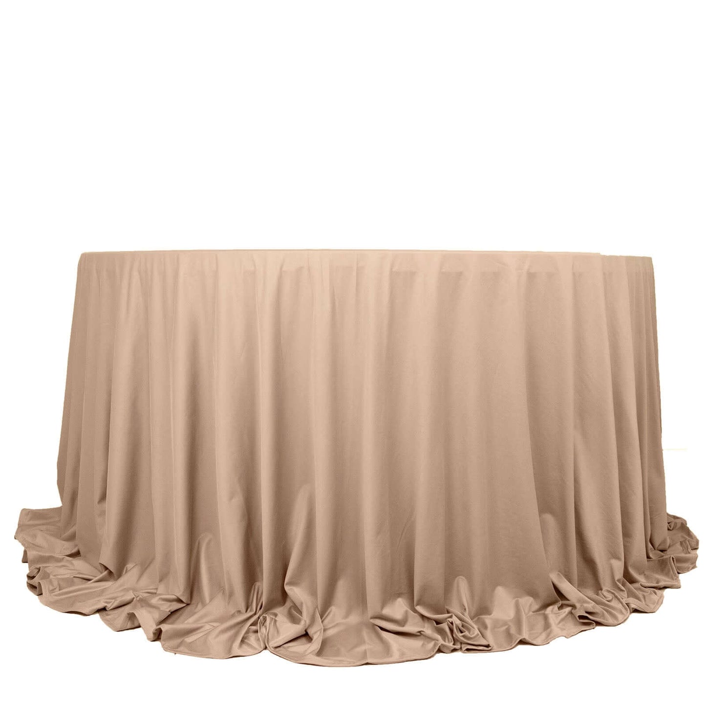 Scuba Round 132" Tablecloth Nude - Wrinkle Free & Stain Resistant Seamless Table Cover