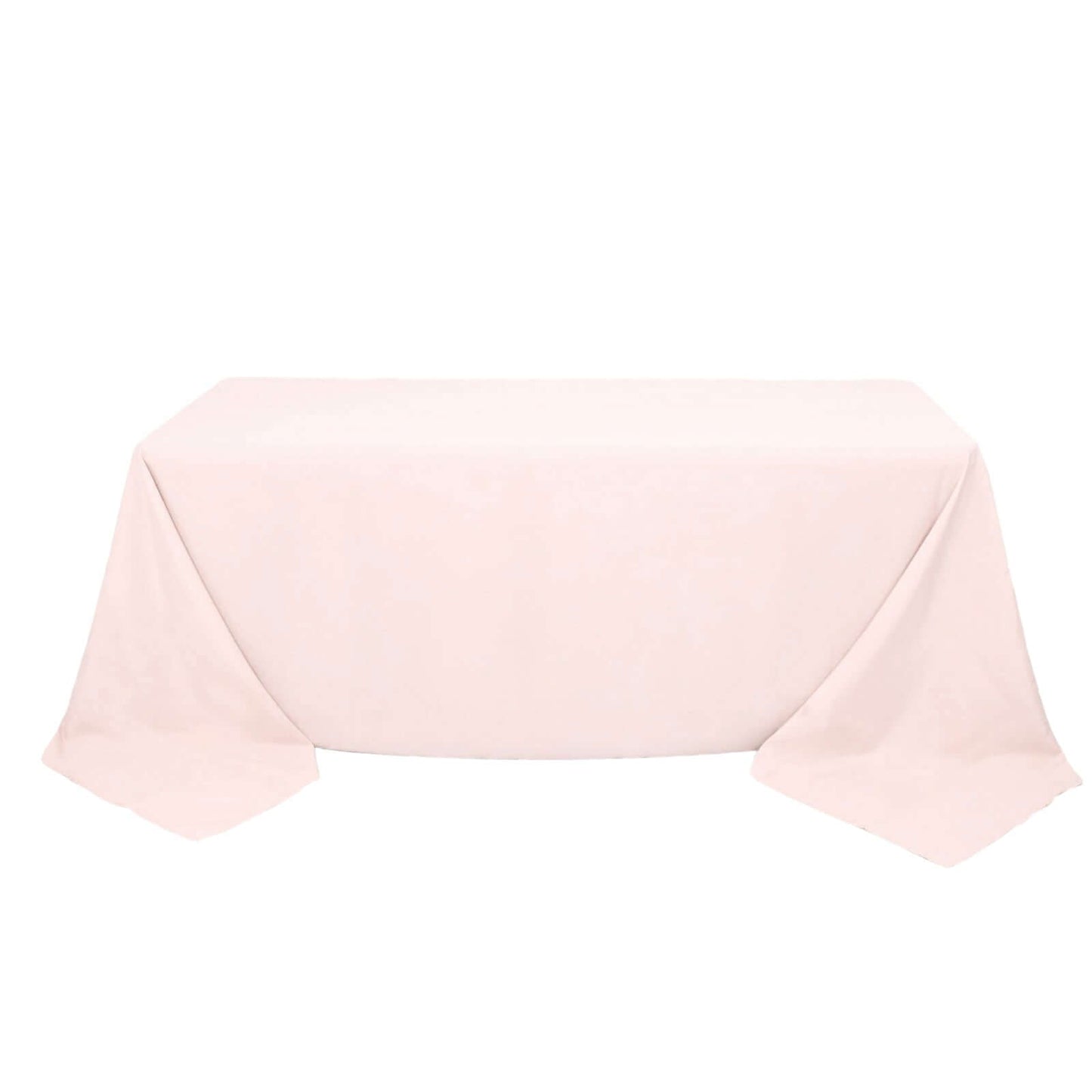 Premium Polyester 90"x132" Rectangle Tablecloth Blush - Seamless 220GSM Stain-Resistant Table Cover