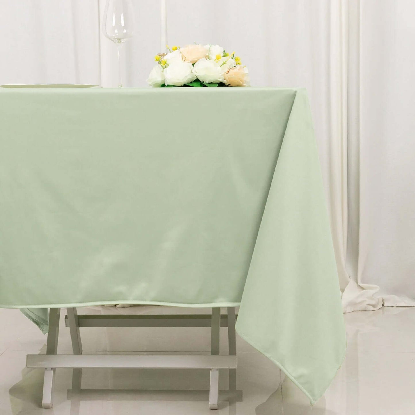 Scuba Square 70"x70" Tablecloth Sage Green - Wrinkle Free & Stain Resistant Table Cover