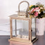 Stainless Steel Candle Lantern Cage Top Design Rose Gold - Outdoor Metal Patio Lantern Centerpiece 10" - Linen Luxes