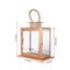 Stainless Steel Candle Lantern Cage Top Design Rose Gold - Outdoor Metal Patio Lantern Centerpiece 10" - Linen Luxes