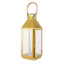 Stainless Steel Candle Lantern Crown Top Design Gold - Outdoor Metal Patio Lantern Centerpiece 14" - Linen Luxes