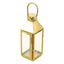 Stainless Steel Candle Lantern Crown Top Design Gold - Outdoor Metal Patio Lantern Centerpiece 14" - Linen Luxes