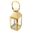 Stainless Steel Candle Lantern Crown Top Design Gold - Outdoor Metal Patio Lantern Centerpiece 8" - Linen Luxes