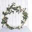 20" Gold Round Arch Wedding Centerpiece, Metal Hoop Wreath Tabletop Decor
