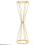 Dual Cone Reversible Flower Stand Gold Metal Geometric Pedestal - Wedding Centerpiece 27"