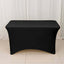 Stretch Spandex 48"x30" Rectangle Tablecloth Black - Durable Form - Fitting Table Cover - Linen Luxes