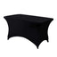 Stretch Spandex 48"x30" Rectangle Tablecloth Black - Durable Form - Fitting Table Cover - Linen Luxes