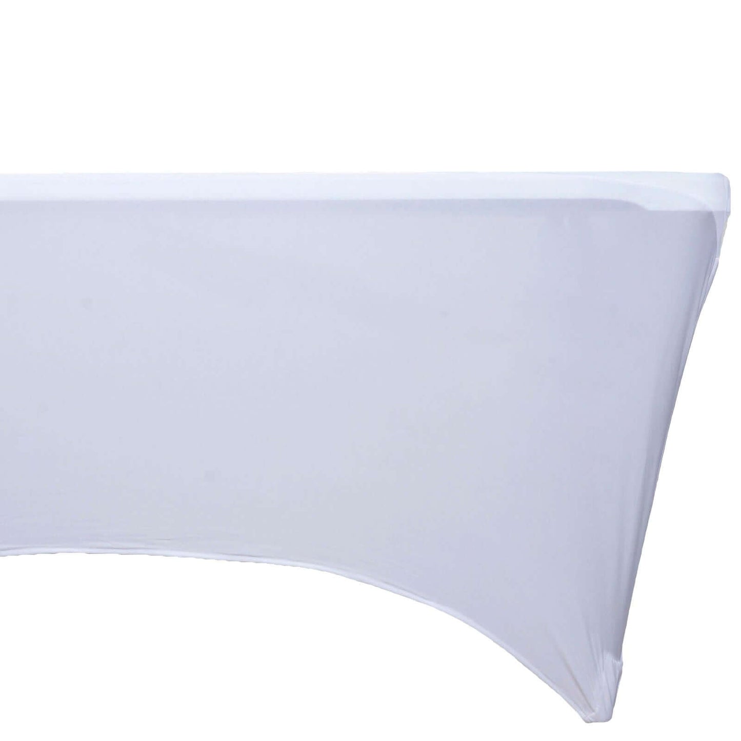 Stretch Spandex 48"x30" Rectangle Tablecloth White - Durable Form - Fitting Table Cover for Events & Presentations - Linen Luxes