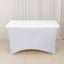 Stretch Spandex 48"x30" Rectangle Tablecloth White - Durable Form - Fitting Table Cover for Events & Presentations - Linen Luxes