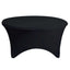 Stretch Spandex 5ft Round Tablecloth Black - Durable Form - Fitting Table Cover - Linen Luxes